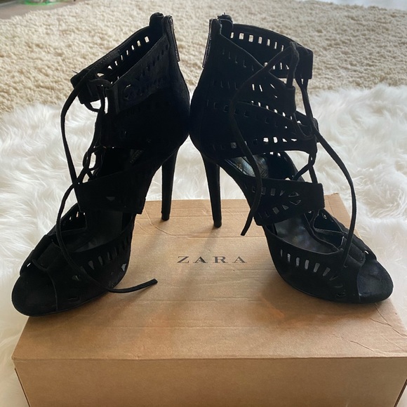 Zara Lace Up Heels - Picture 2 of 7